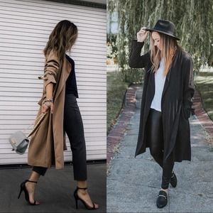 Splendid Twill Trench Jacket in Black